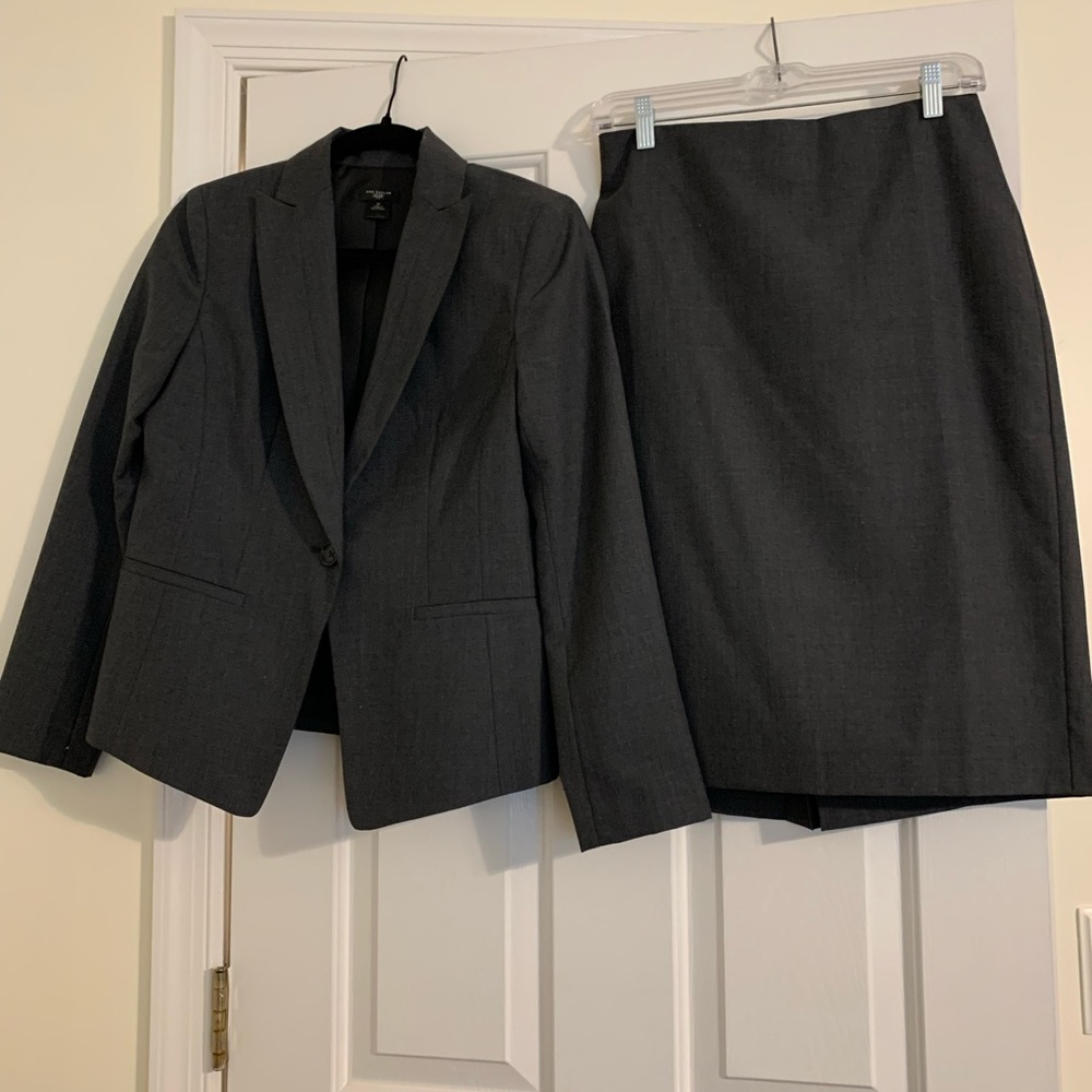 Ann Taylor Suit, charcoal gray